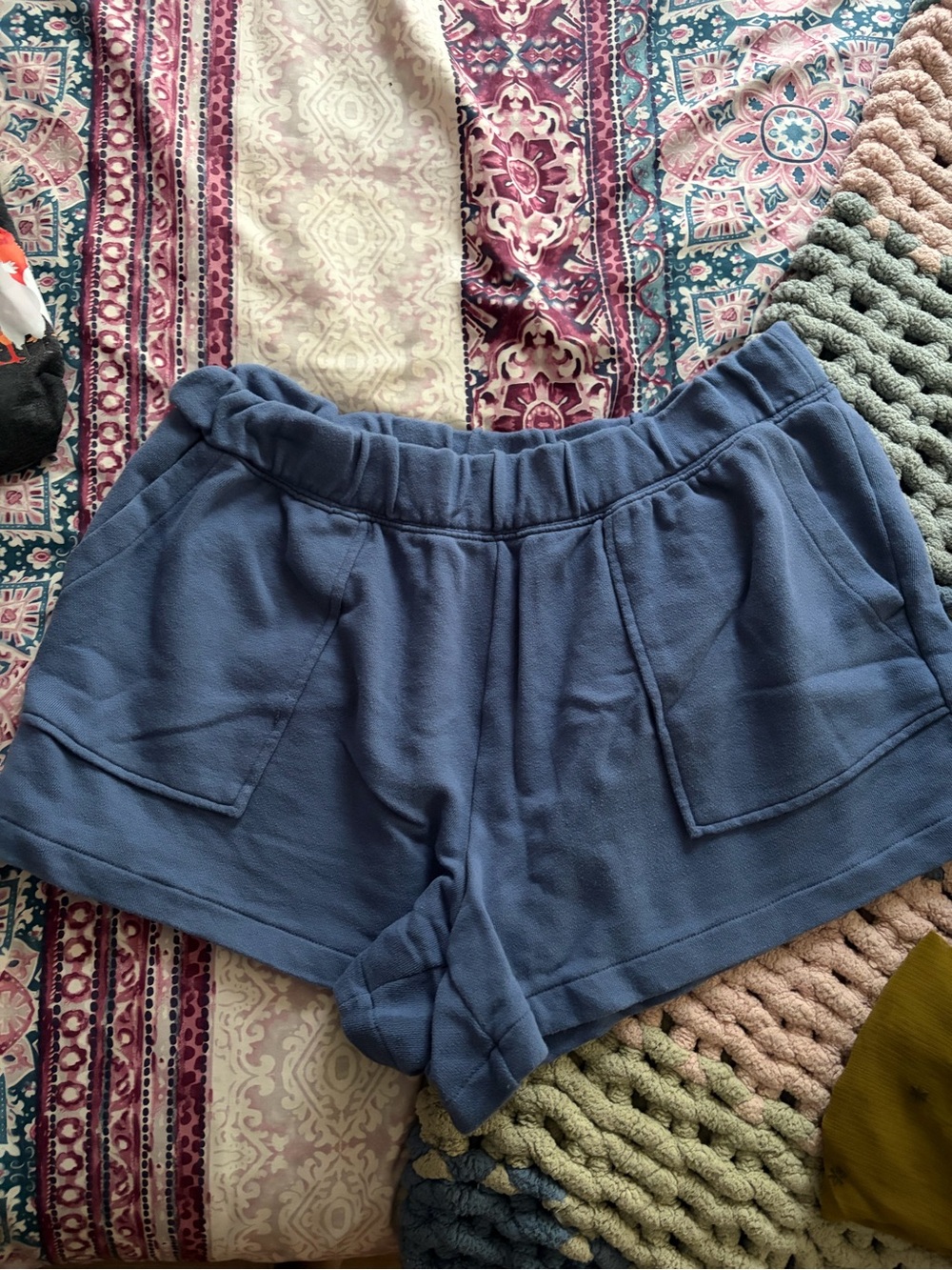 aerie Blue High-Waist Pull-On Lounge Shorts